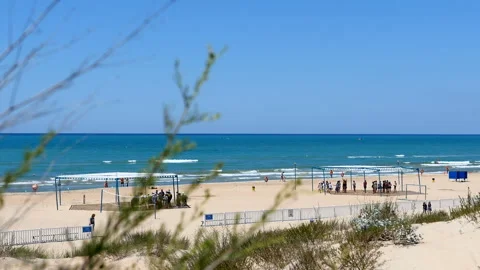 View of the beach from far away Stock Footage 93461788