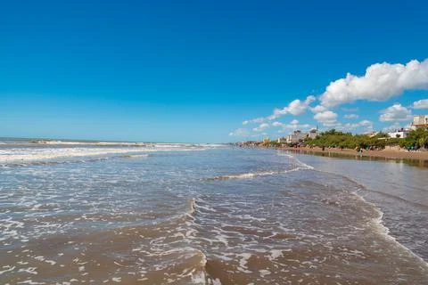 View of the beach with from inside the water Foto stock