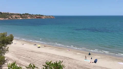 View on the beach in Lampolla, Spain Stock Footage 277533507