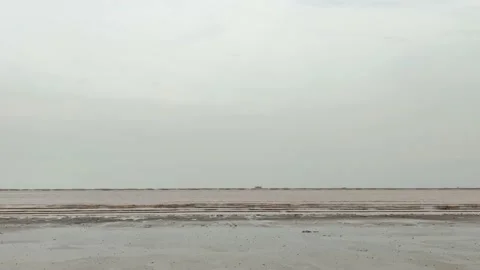 View Of The Beach At Low Tide Stock Footage 230700545