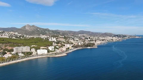 View of beach in Malaga, Spain Stock Footage 101532650