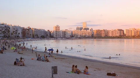 View on the Beach of Montevideo Stock-Footage 115160625