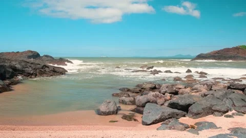 View of the beach in the morning Stock Footage 138967544