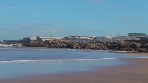 View of the beach in the morning Video stock 302098203