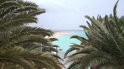 View of the Beach in Morro Jable in Spain in 4k Stock Footage 258151938