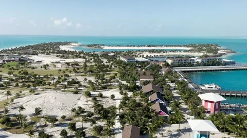 A view of the beach from MSC Cruise Lines' private island Ocean Cay, Bahamas Stock Footage 267520289