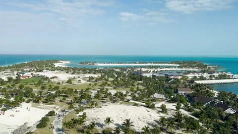 A view of the beach from MSC Cruise Lines' private island Ocean Cay, Bahamas Stock Footage 267520365