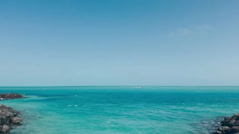A view of the beach from MSC Cruise Lines' private island Ocean Cay, Bahamas Stock Footage 267521669