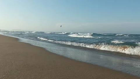 A view of a beach near the waves Stock Footage 204124912