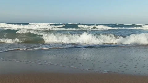 A view of a beach near the waves Stock Footage 204124913