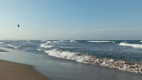A view of a beach near the waves Stock Footage 204124919