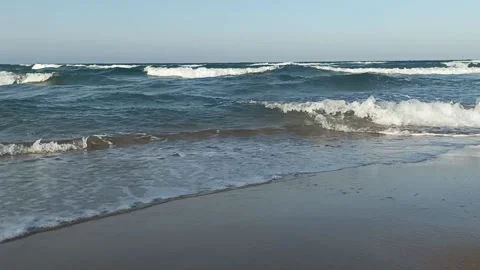A view of a beach near the waves Stock Footage 204124920