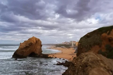 View of the beach of ocean Foto stock