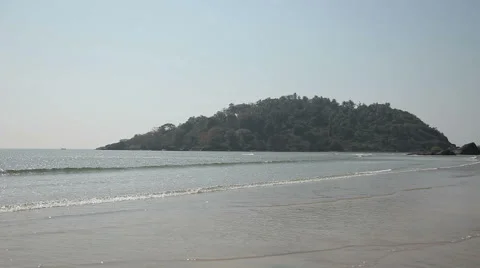 View of the beach Palolem in Goa, India. The island of butterflies Stock Footage 45591972