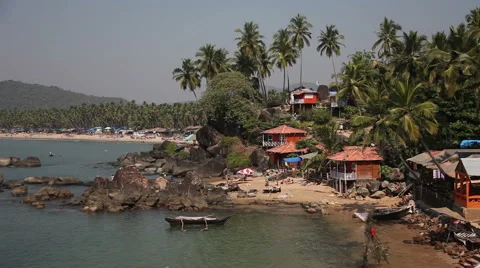 View of the beach Palolem in Goa, India Stock Footage 45594464