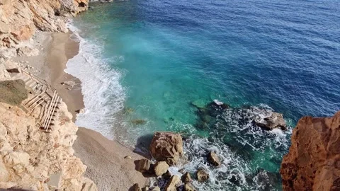 View of the beach Pasjača Beach in the Adriatic coast in Croatia. Stock Footage 265157499