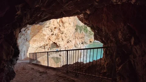 View of the beach Pasjača Beach in the Adriatic coast in Croatia. Stock Footage 265157502