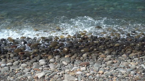 View of a beach with pebbles. Stock Footage 91447937