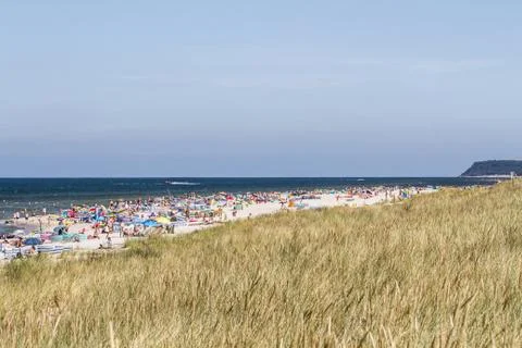 View of the beach with people Foto stock