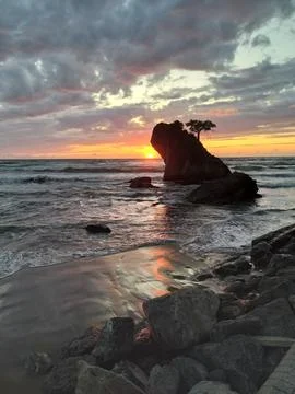 The view of the beach Stock Photos
