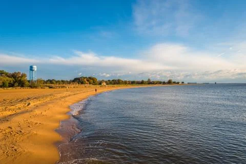 View of the beach at Sandy Point State Park in Annapolis, Maryland Foto stock