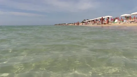 View of the beach from the sea 库存影片 42387087