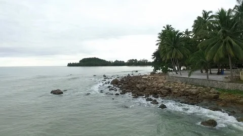 View of beach sea on  summer Stock Footage 120981587