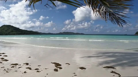 View of beach sea on sun light in the summer. Video Clip Stock Footage 170756637