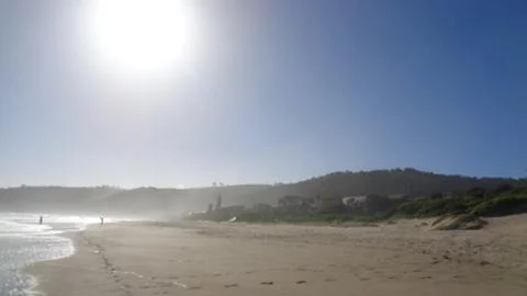 View to the beach in summer Stock Photos