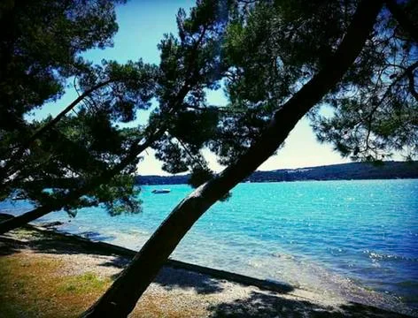View to the beach in summer Stock Photos