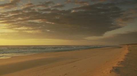 View of beach at sunset, Brazil Stock Footage 60690864