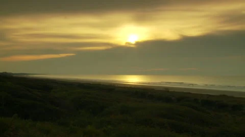 View of beach at sunset Video stock 57814508