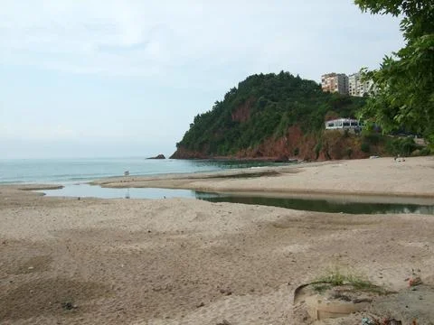 View of the beach at sunset Stock Photos