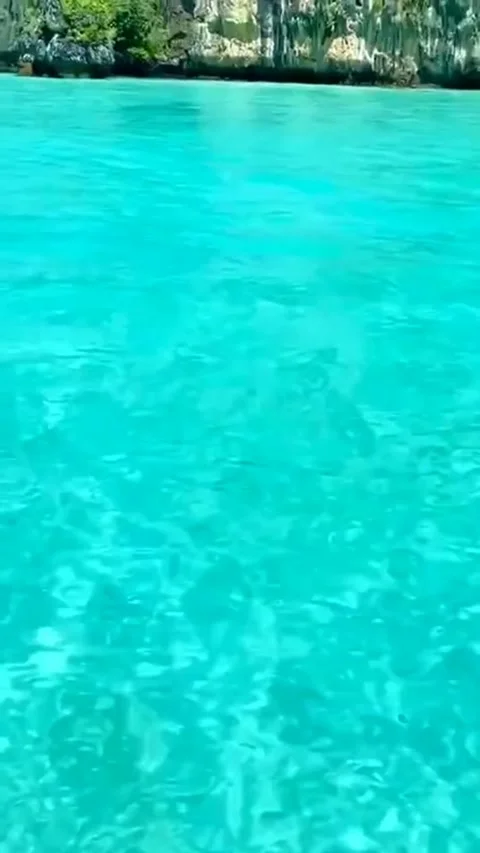 The view of the beach surrounded by the island Stock Footage 203933774