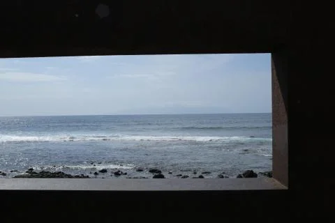 View on the beach through the frame Stock Photos