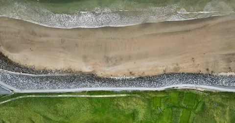View of the beach through the white clouds. Flying through clouds 4k Stock Footage 259809657