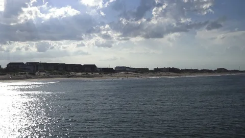 View of a beach town Stock Footage 90503975