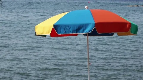 View of a beach umbrella Stock Footage 76968642