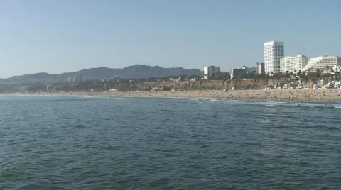View of Beach from Water Stock Footage 110352
