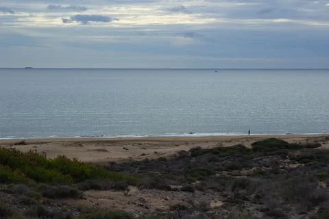 View of the beaches of Calblanque. Stock Photos