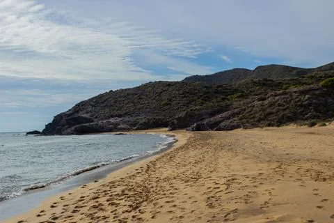 View of the beaches of Calblanque. Stock Photos