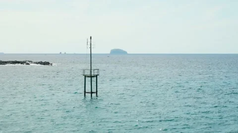 View on beacon from moving boat Stock Footage 157950731