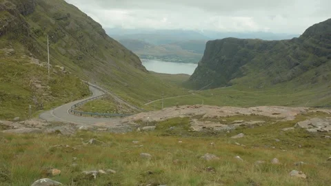View from Bealach na Ba_viewpoint Stock Footage 345067691