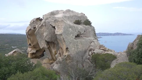 View from Bear rock on Sardinia.  Video stock 70844072