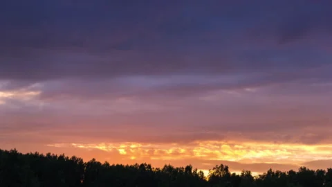 View of Beatiful Sunset Over Forest Stock Footage 157726712