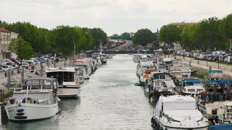 View of Beaucaire port Stock Footage 241500118
