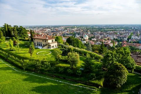 A view to the beautiful Bergamo Stock Photos