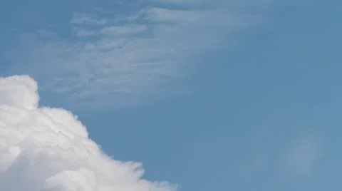 View of beautiful blue sky with clouds background. Stock Photos