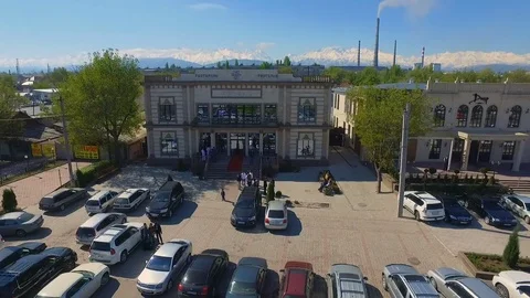 View of beautiful city by drone Stock Footage 85260934