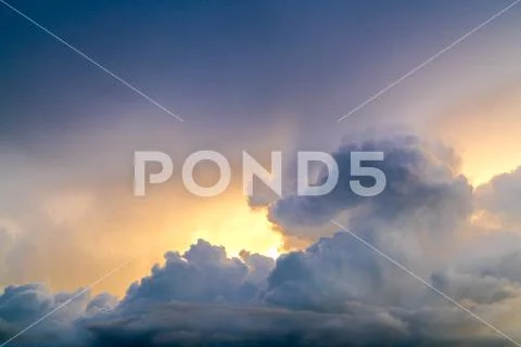 View of the beautiful clouds at sunset Stock Photos